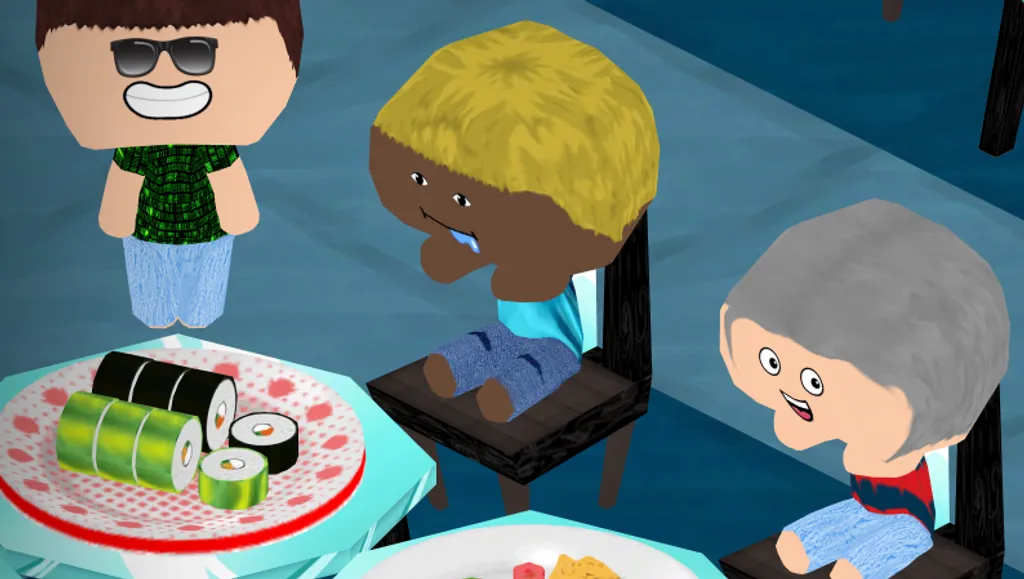 Customers eating their food in Food Friends.
