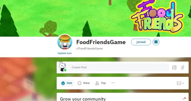 The Food Friends Reddit community